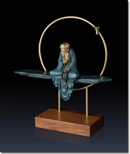 Good LUCK Home office hall lobby TOP Decor ART -Buddhism Dhyana Damo Buddha statue BRASS Hand engraving art sculpture  47CM