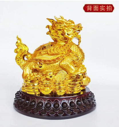 Good Omens Home SHOP Company gold Royal fortune Dragon turtle statue GOOD LUCK thriving business money Success FENG SHUI 50% OFF