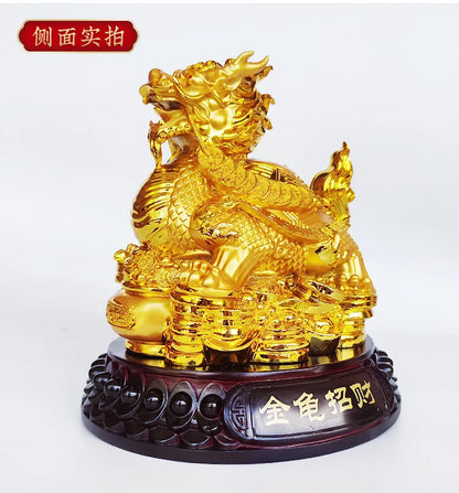 Good Omens Home SHOP Company gold Royal fortune Dragon turtle statue GOOD LUCK thriving business money Success FENG SHUI 50% OFF