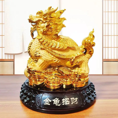 Good Omens Home SHOP Company gold Royal fortune Dragon turtle statue GOOD LUCK thriving business money Success FENG SHUI 50% OFF