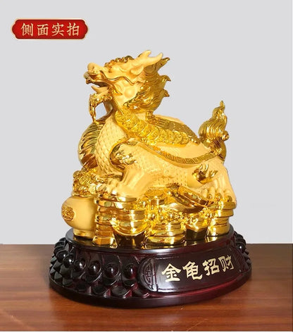 Good Omens Home SHOP Company gold Royal fortune Dragon turtle statue GOOD LUCK thriving business money Success FENG SHUI 50% OFF