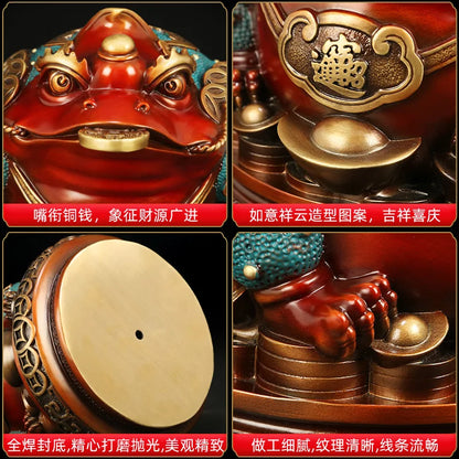 Good Omens Home Shop Company GOOD LUCK BRONZE ZHAO CAI JIN CHAN thriving business money FENG SHUI the Golden Toad Ornament