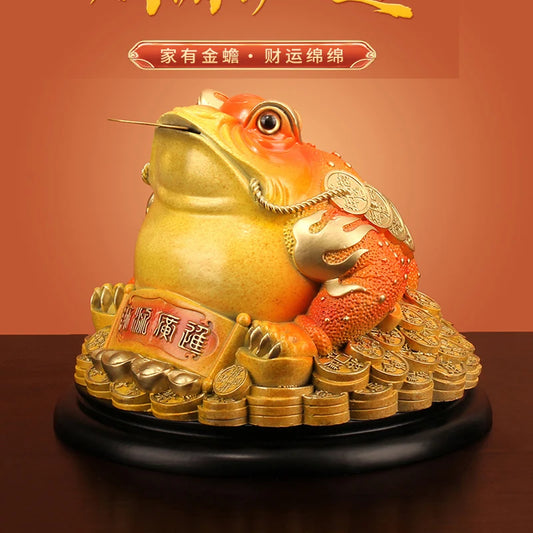 Good Omens home Shop Company GOOD LUCK BRONZE ZHAO CAI JIN CHAN the Golden Toad thriving business money FENG SHUI statue