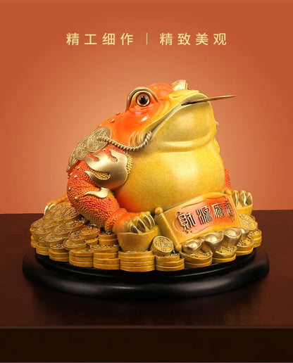 Good Omens home Shop Company GOOD LUCK BRONZE ZHAO CAI JIN CHAN the Golden Toad thriving business money FENG SHUI statue