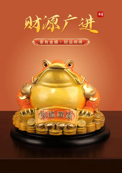 Good Omens home Shop Company GOOD LUCK BRONZE ZHAO CAI JIN CHAN the Golden Toad thriving business money FENG SHUI statue