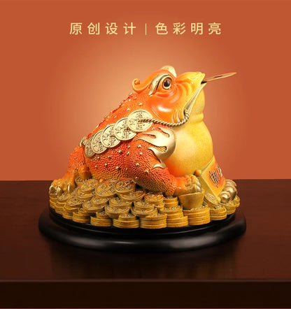 Good Omens home Shop Company GOOD LUCK BRONZE ZHAO CAI JIN CHAN the Golden Toad thriving business money FENG SHUI statue