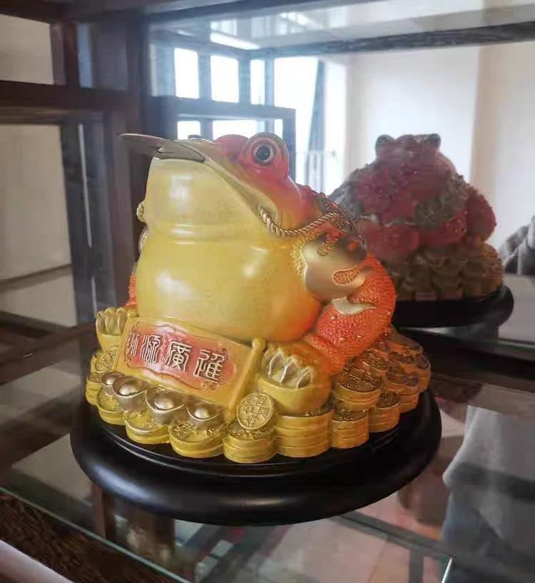 Good Omens home Shop Company GOOD LUCK BRONZE ZHAO CAI JIN CHAN the Golden Toad thriving business money FENG SHUI statue