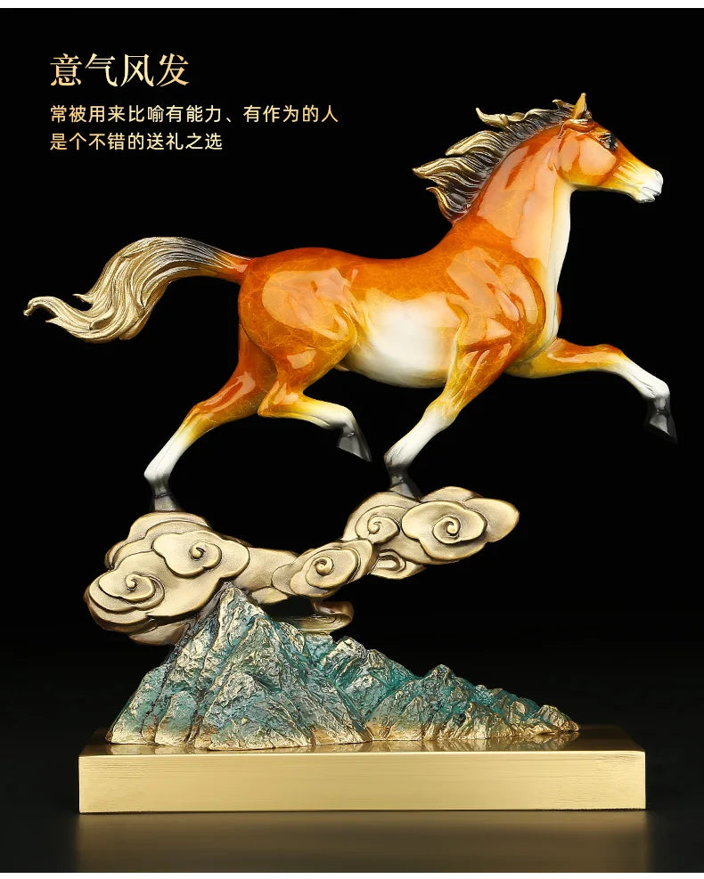Good Success Omens Home Shop Company BRONZE PING BU QINGYU GOOD LUCK thriving business money FENG SHUI Flying Horse 50% OFF