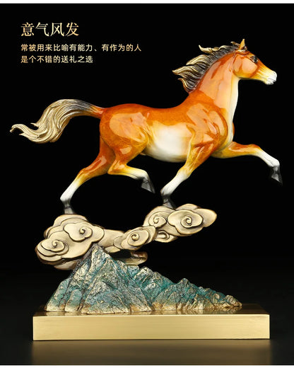 Good Success Omens Home Shop Company BRONZE PING BU QINGYU GOOD LUCK thriving business money FENG SHUI Flying Horse 50% OFF