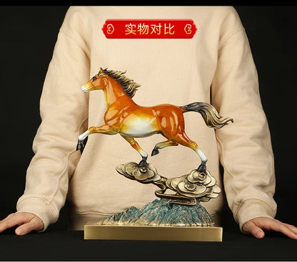 Good Success Omens Home Shop Company BRONZE PING BU QINGYU GOOD LUCK thriving business money FENG SHUI Flying Horse 50% OFF