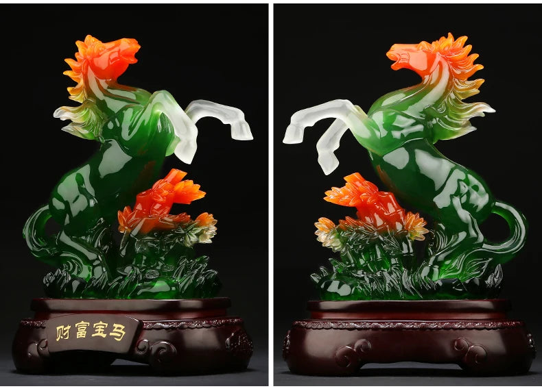 Good luck FENG SHUI decorative statue HOME OFFICE company SHOP Efficacious Talisman Money Drawing Success crystal horse