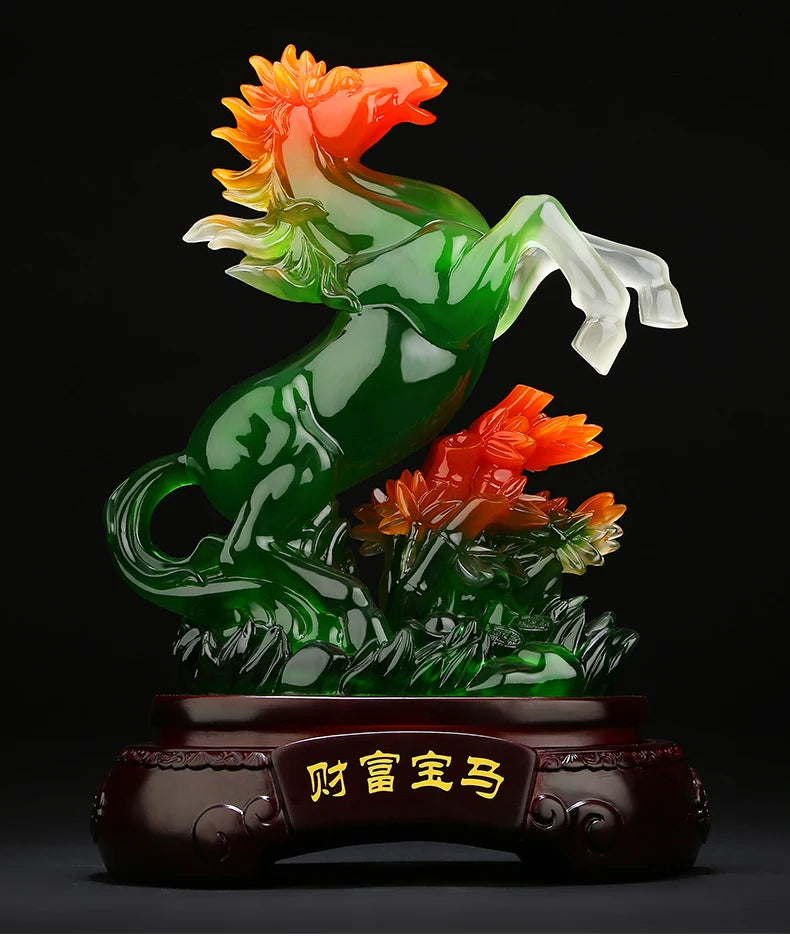 Good luck FENG SHUI decorative statue HOME OFFICE company SHOP Efficacious Talisman Money Drawing Success crystal horse
