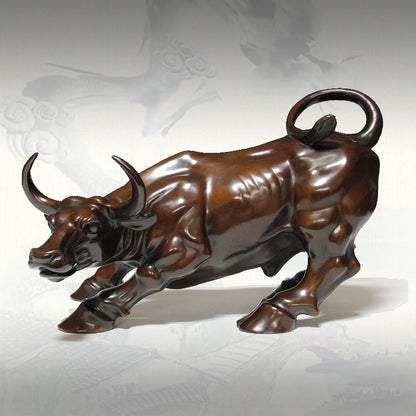 Good luck-- HOME Company business decorative Stock market bull Wall Street bull bronze  statue Mascot # home art  large