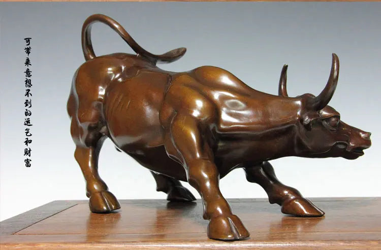 Good luck-- HOME Company business decorative Stock market bull Wall Street bull bronze  statue Mascot # home art  large