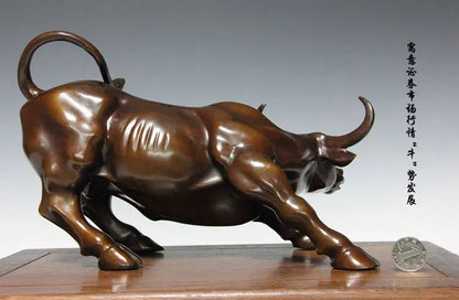 Good luck-- HOME Company business decorative Stock market bull Wall Street bull bronze  statue Mascot # home art  large