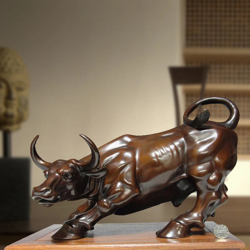 Good luck-- HOME Company business decorative Stock market bull Wall Street bull bronze  statue Mascot # home art  large