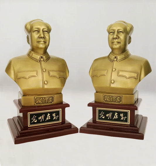 Good luck Mascot HOME business efficacious propitious talisman CHINA Great leader Chairman Mao FENG SHUI brass Sculpture statue