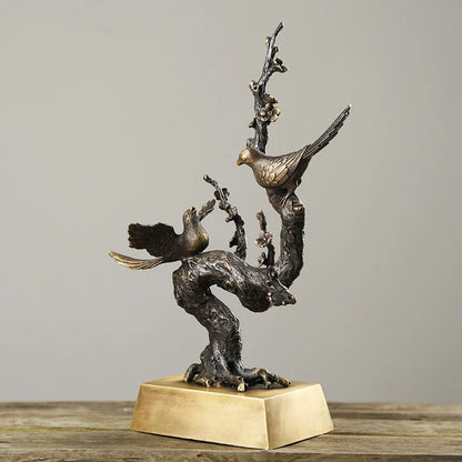 Good luck Mascot # HOME company business ART efficacious propitious talisman Pied magpie FENG SHUI brass Sculpture statue