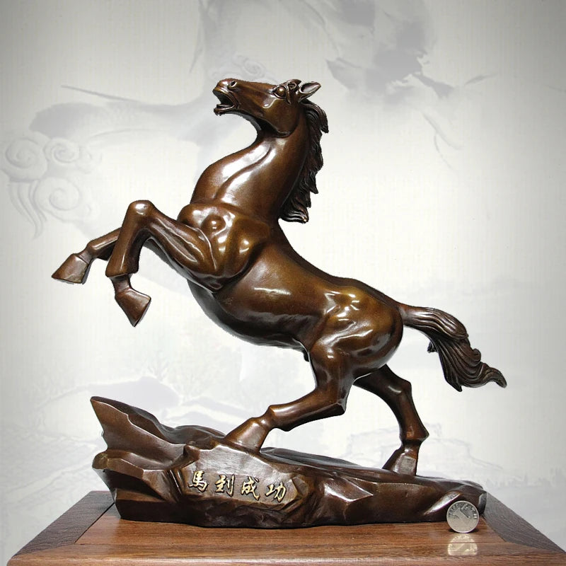 Good luck-Success GOOD HOME Company business decorative KAIGUANG FENG SHUI bronze HORSE  statue Mascot # home art  large