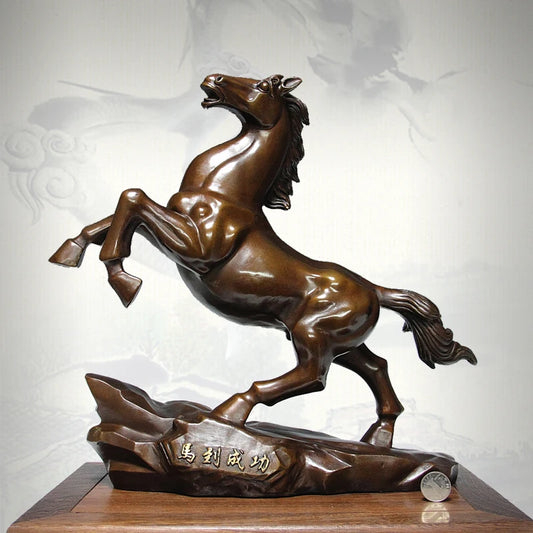 Good luck-Success GOOD HOME Company business decorative KAIGUANG FENG SHUI bronze HORSE  statue Mascot # home art  large