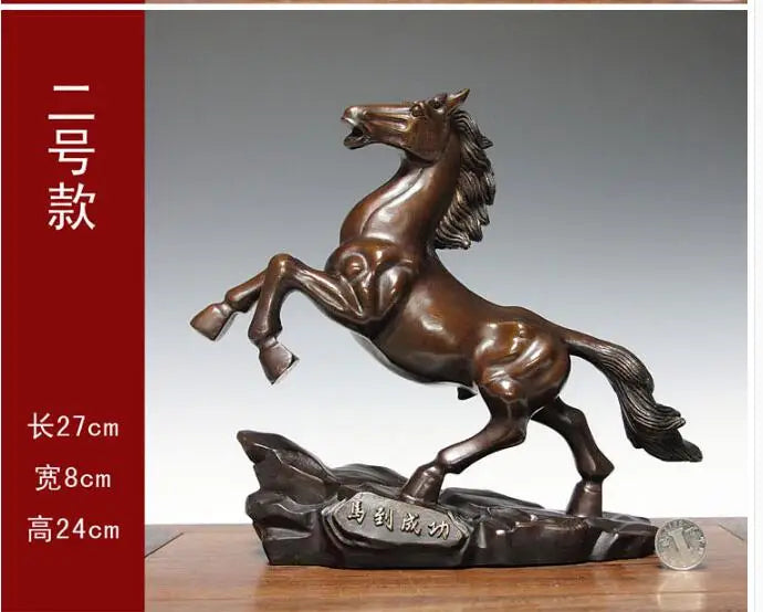 Good luck-Success GOOD HOME Company business decorative KAIGUANG FENG SHUI bronze HORSE  statue Mascot # home art  large