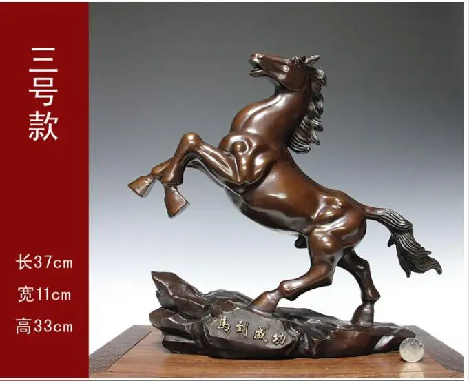 Good luck-Success GOOD HOME Company business decorative KAIGUANG FENG SHUI bronze HORSE  statue Mascot # home art  large
