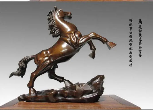 Good luck-Success GOOD HOME Company business decorative KAIGUANG FENG SHUI bronze HORSE  statue Mascot # home art  large