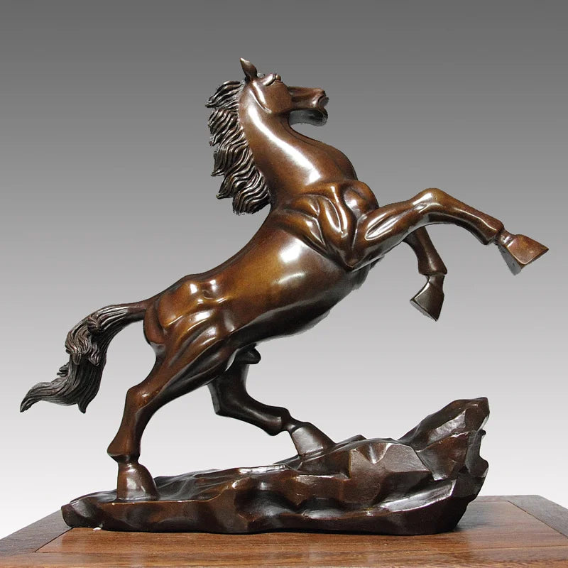 Good luck-Success GOOD HOME Company business decorative KAIGUANG FENG SHUI bronze HORSE  statue Mascot # home art  large