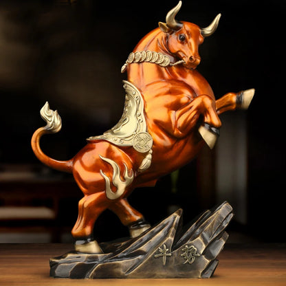 Good luck home OFFICE BAR CLUB Business Stock market finance Mascot bring wealth money LUCK bronze Fortune COW BULL statue