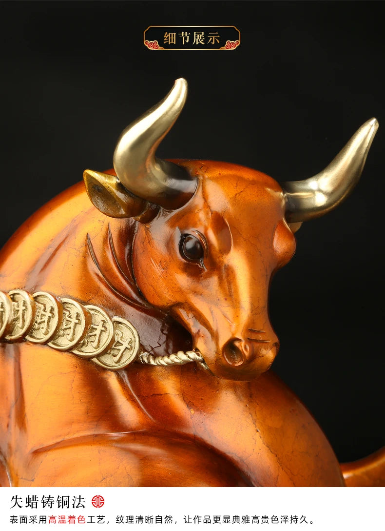 Good luck home OFFICE BAR CLUB Business Stock market finance Mascot bring wealth money LUCK bronze Fortune COW BULL statue