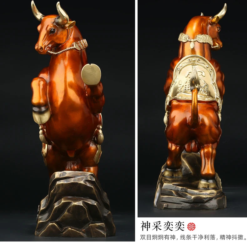 Good luck home OFFICE BAR CLUB Business Stock market finance Mascot bring wealth money LUCK bronze Fortune COW BULL statue