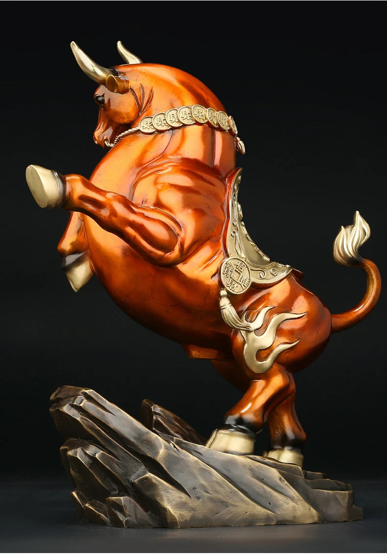 Good luck home OFFICE BAR CLUB Business Stock market finance Mascot bring wealth money LUCK bronze Fortune COW BULL statue