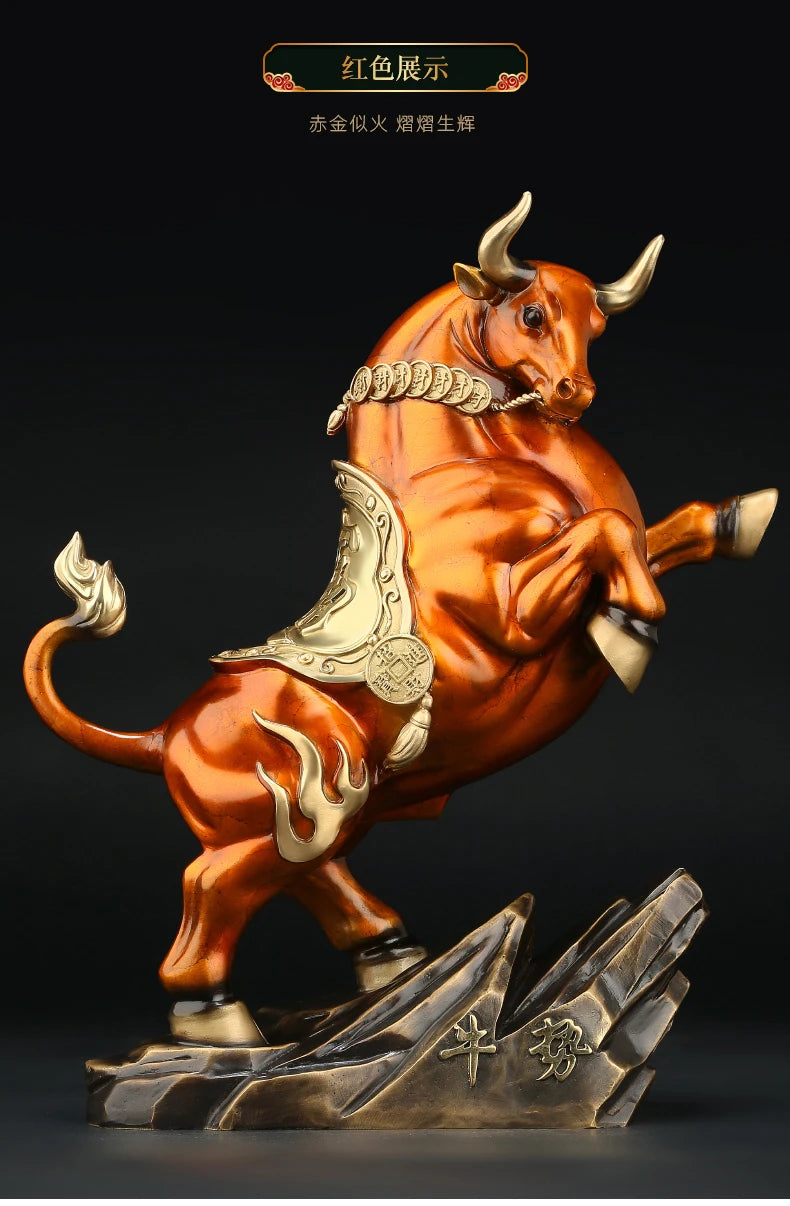 Good luck home OFFICE BAR CLUB Business Stock market finance Mascot bring wealth money LUCK bronze Fortune COW BULL statue