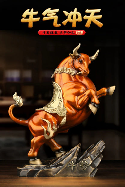 Good luck home OFFICE BAR CLUB Business Stock market finance Mascot bring wealth money LUCK bronze Fortune COW BULL statue