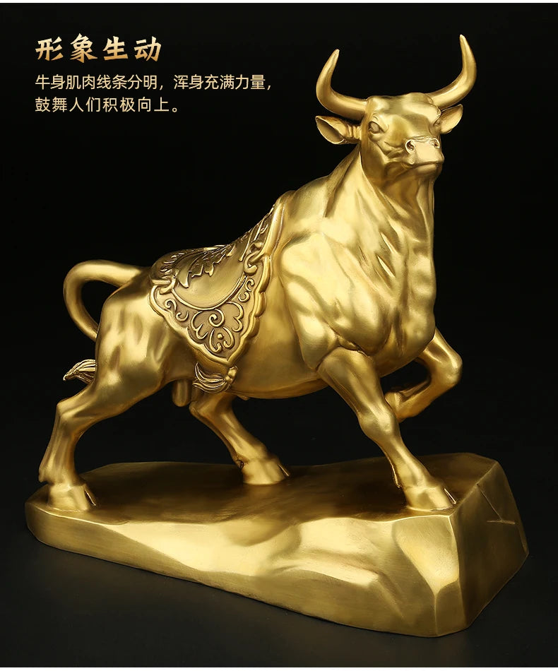 Good luck home SHOP BAR CLUB Business Stock market finance Mascot bring wealth money LUCK bronze gold Fortune BULL statue