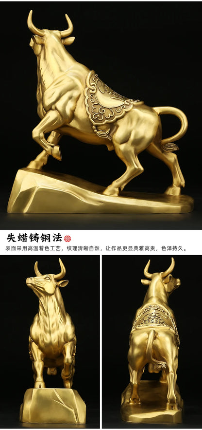 Good luck home SHOP BAR CLUB Business Stock market finance Mascot bring wealth money LUCK bronze gold Fortune BULL statue