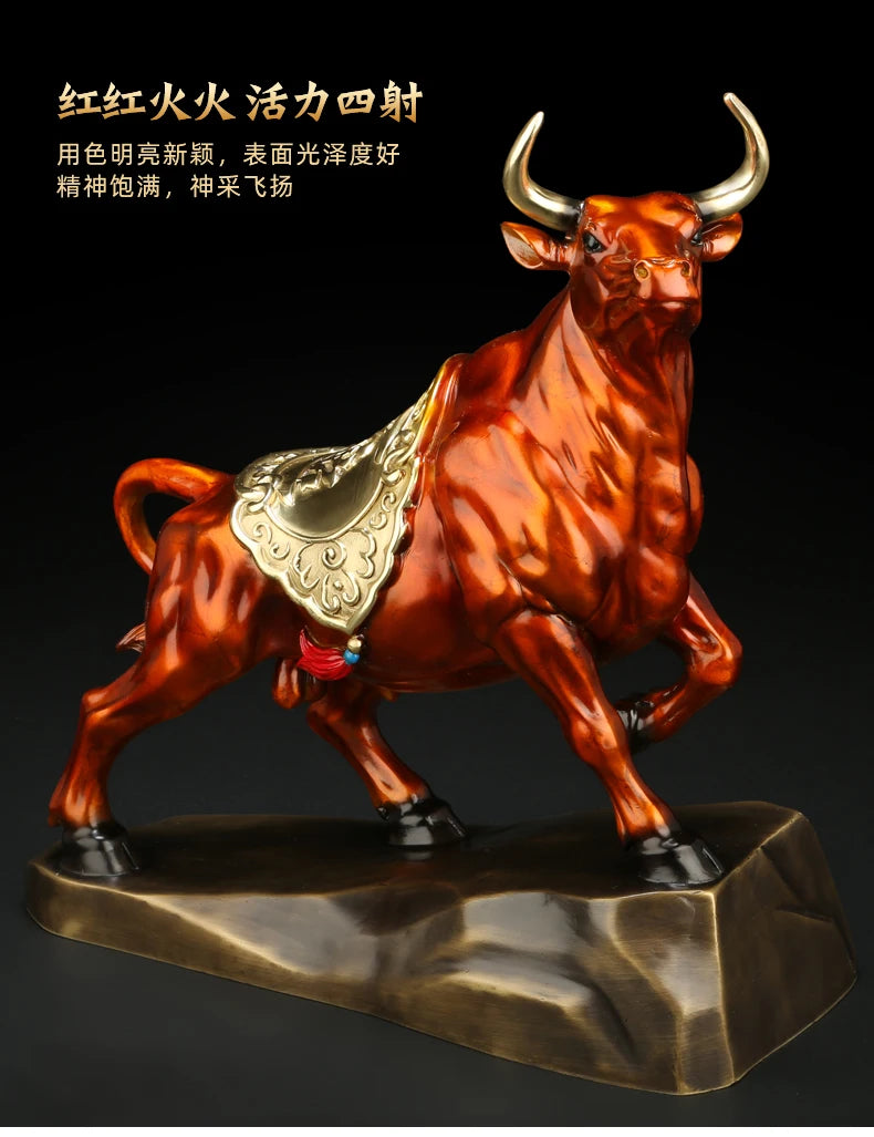 Good luck home SHOP BAR CLUB Business Stock market finance Mascot bring wealth money LUCK bronze Fortune COW BULL statue