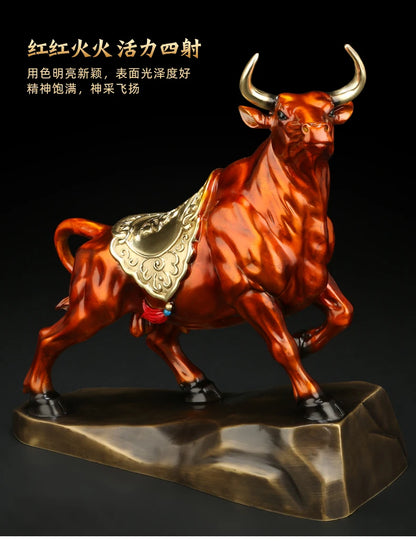 Good luck home SHOP BAR CLUB Business Stock market finance Mascot bring wealth money LUCK bronze Fortune COW BULL statue