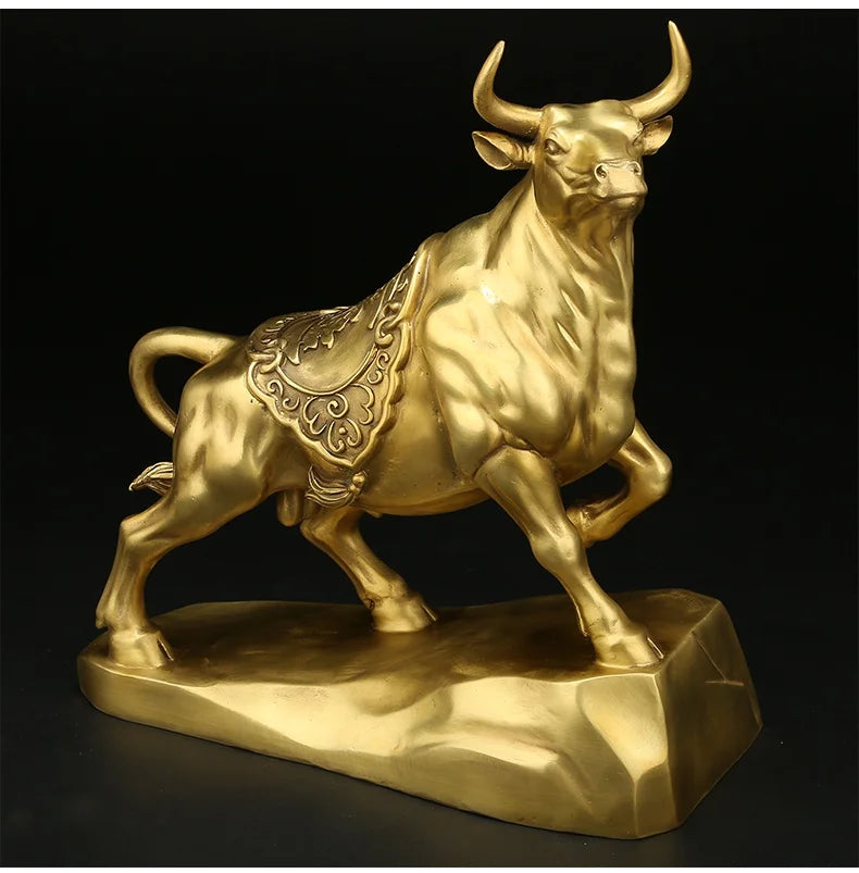 Good luck home SHOP BAR CLUB Business Stock market finance Mascot bring wealth money LUCK bronze gold Fortune BULL statue