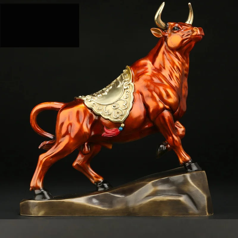 Good luck home SHOP BAR CLUB Business Stock market finance Mascot bring wealth money LUCK bronze Fortune COW BULL statue