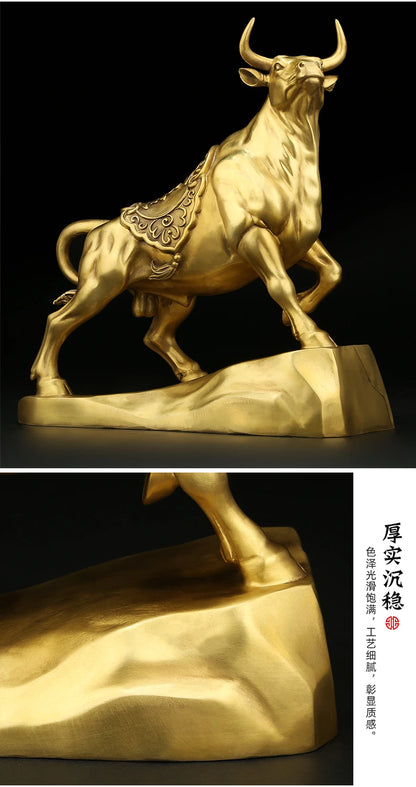 Good luck home SHOP BAR CLUB Business Stock market finance Mascot bring wealth money LUCK bronze gold Fortune BULL statue