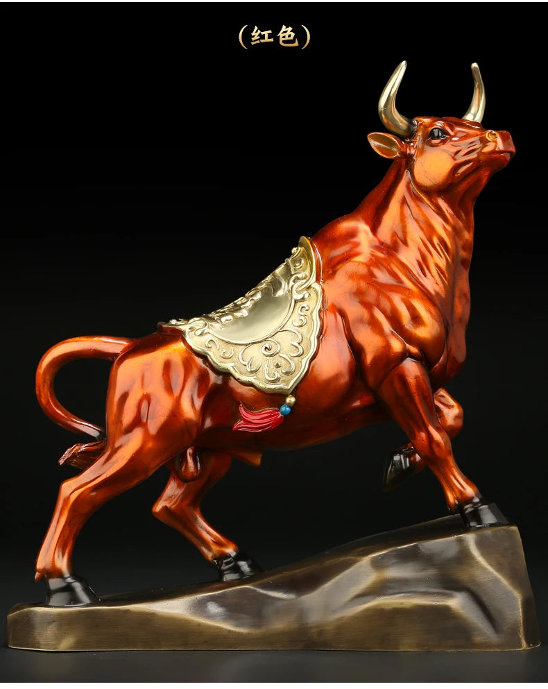 Good luck home SHOP BAR CLUB Business Stock market finance Mascot bring wealth money LUCK bronze Fortune COW BULL statue