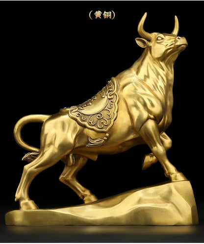 Good luck home SHOP BAR CLUB Business Stock market finance Mascot bring wealth money LUCK bronze gold Fortune BULL statue