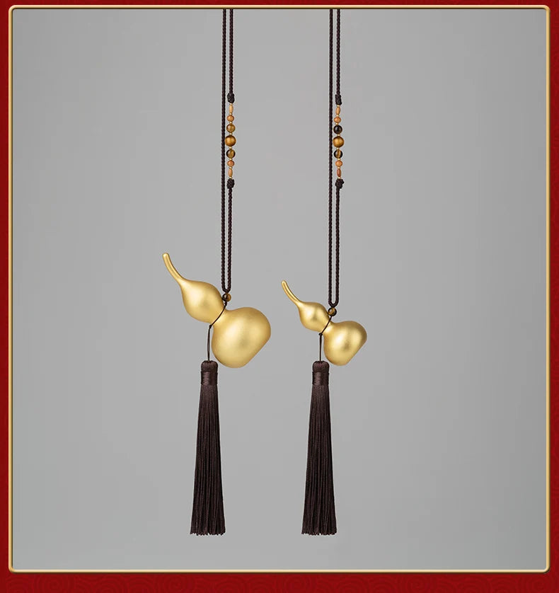 Good omens Good luck 24K gold-plated gourd copper HU LU Mascot Decorative hall company wall Auspicious Pendant bag Pendant