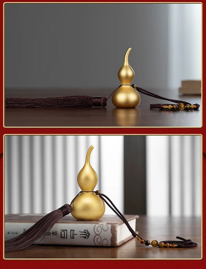 Good omens Good luck 24K gold-plated gourd copper HU LU Mascot Decorative hall company wall Auspicious Pendant bag Pendant