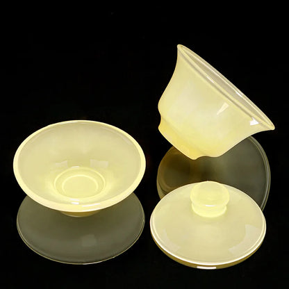 Goose Yellow Glass Tea Set Light Luxury Kung Fu Tea Cup Home Tureen High-End Simple Tea Brewing Office Gift Box