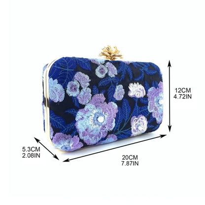 Gorgeous All-match Evening Bag Crossbody Bag Embossed Embroidery Clutch Handbag for Wedding Proposal Party Bridal Prom