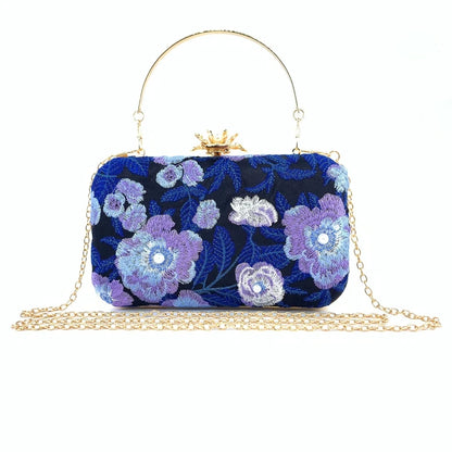 Gorgeous All-match Evening Bag Crossbody Bag Embossed Embroidery Clutch Handbag for Wedding Proposal Party Bridal Prom