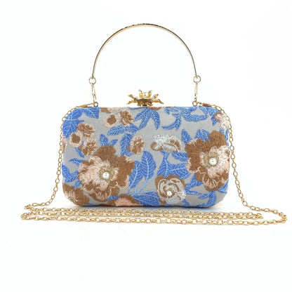 Gorgeous All-match Evening Bag Crossbody Bag Embossed Embroidery Clutch Handbag for Wedding Proposal Party Bridal Prom