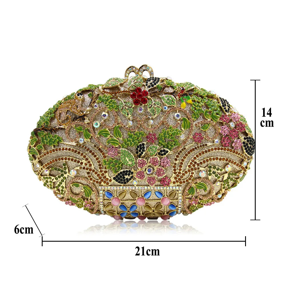 Gorgeous Diamond Clutch Purses Handbags Luxury Gold Crystal Rhinestone Evening Clutches Women Wedding Party Bag